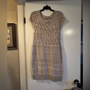 NWOT Beige Knit Short Sleeve Dress